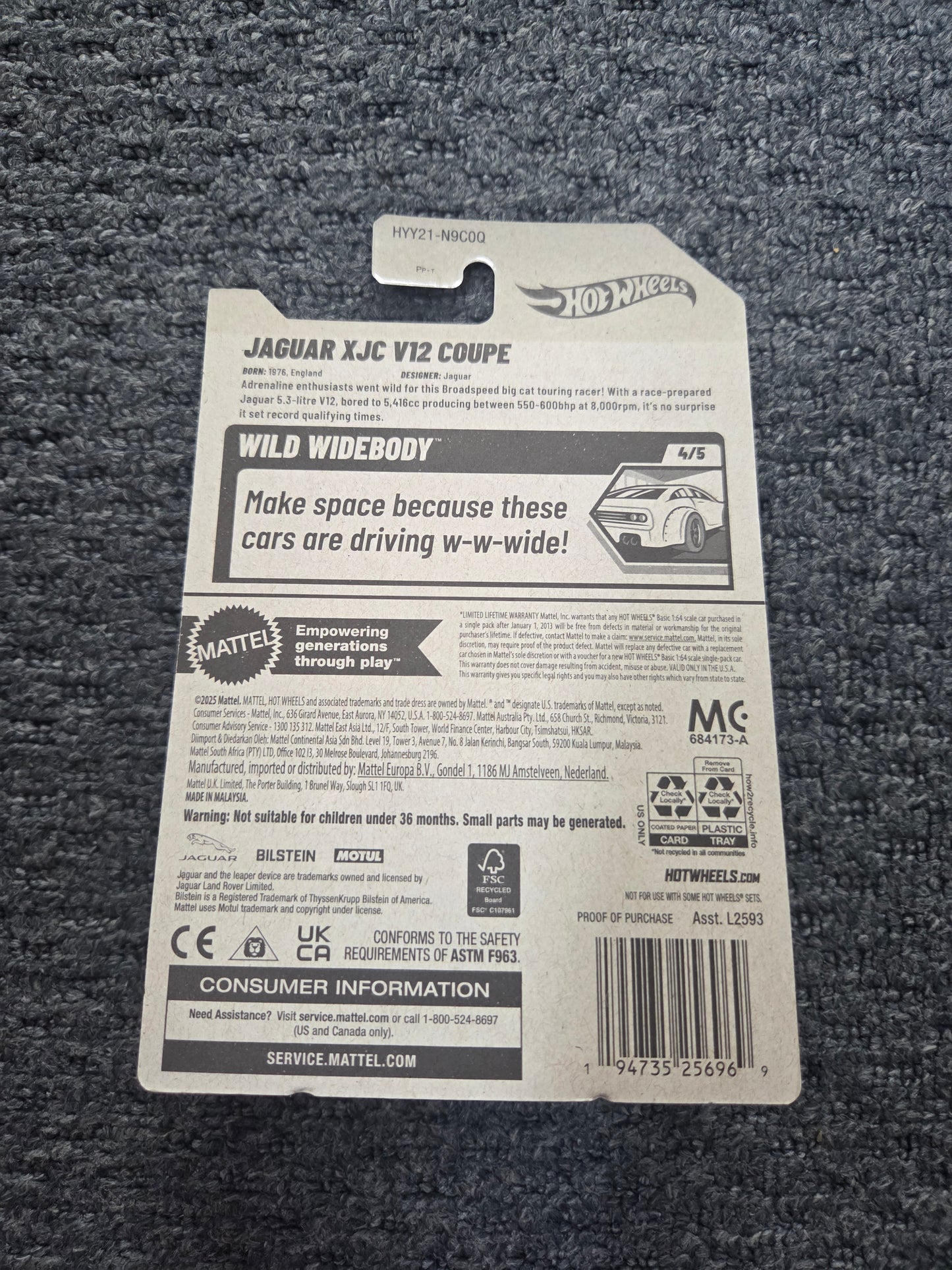 Hot Wheels Jagaur Xjc V12 Coupe Zamac Exclusive