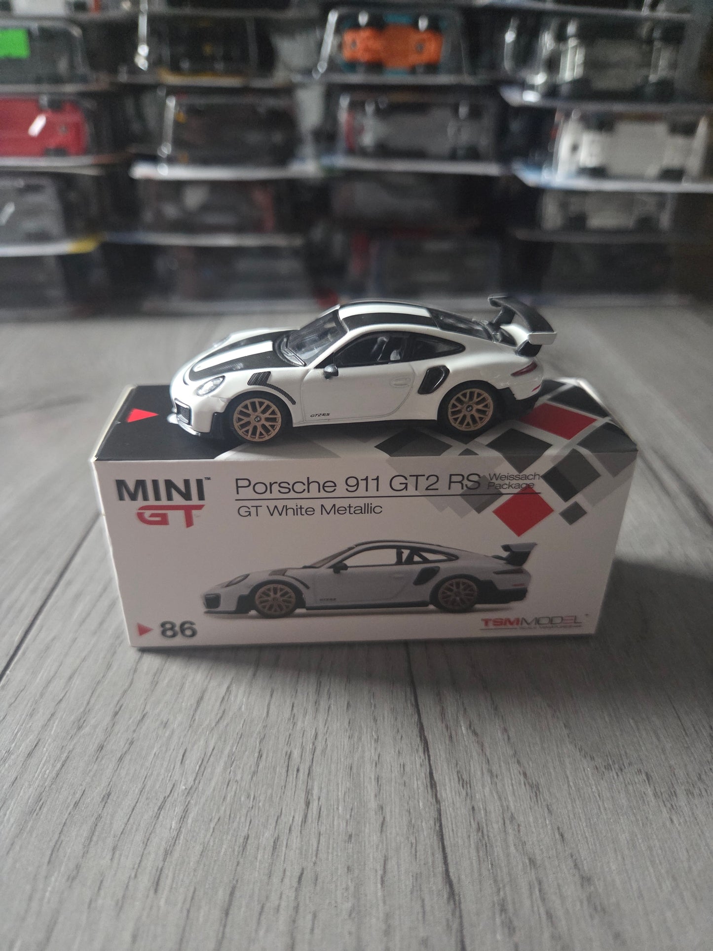 Mini Gt Porsche 911 Gt2 Rs Weissach Package Gt White Metallic #86