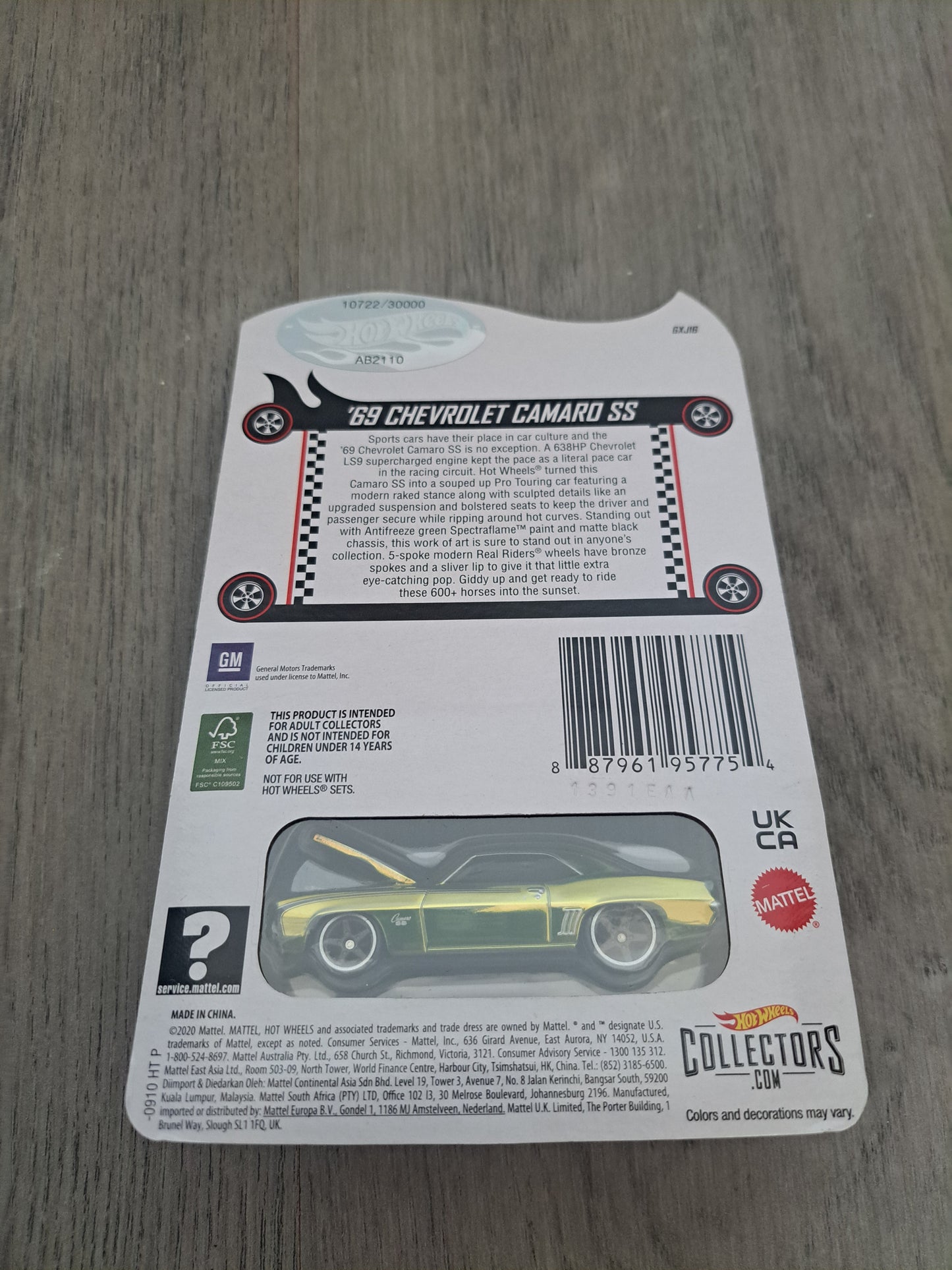 Hot Wheels Rlc 69 Chevrolet Camaro SS