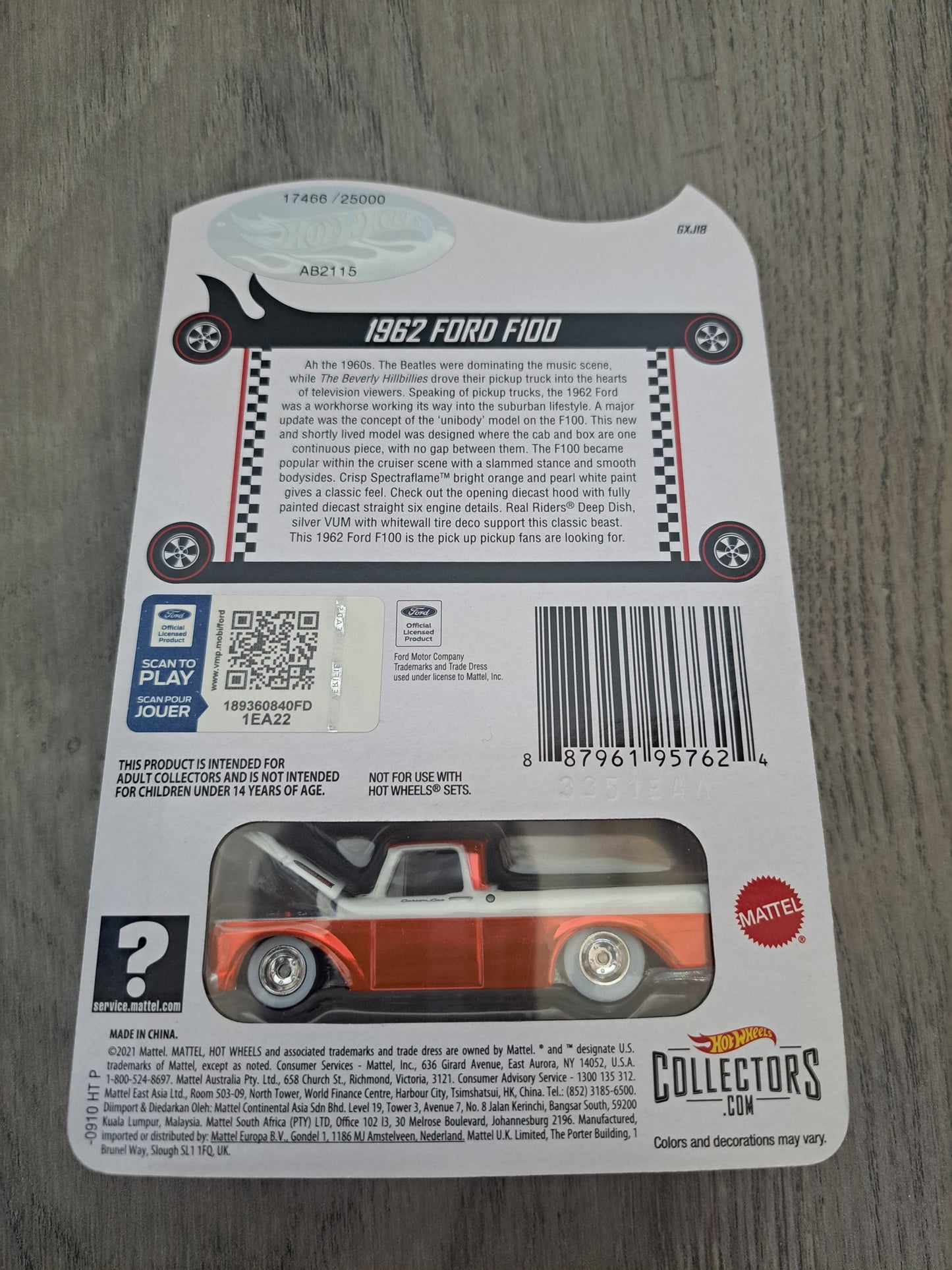 Hot Wheels Rlc 1962 Ford F100