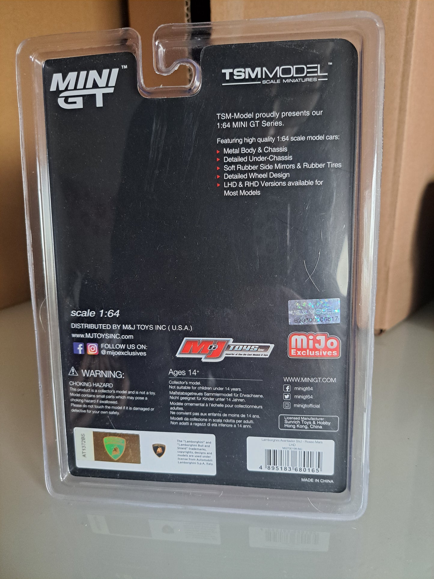 Mini Gt Lamborghini Aventador Svj *Blister Card* 1 of 3000