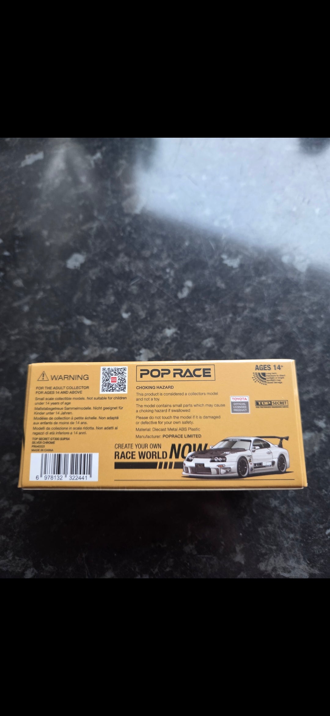 Pop Race Top Secret GT300 Supra Silver Chrome PR64-#325