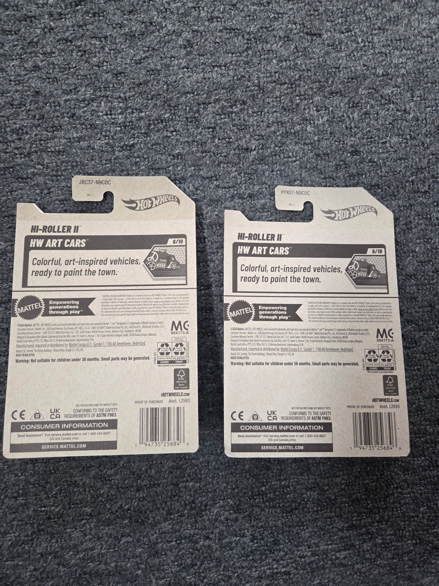 Hot Wheels Super Treasure Hunt Factory Sealed Hi Roller II + Normal Verison