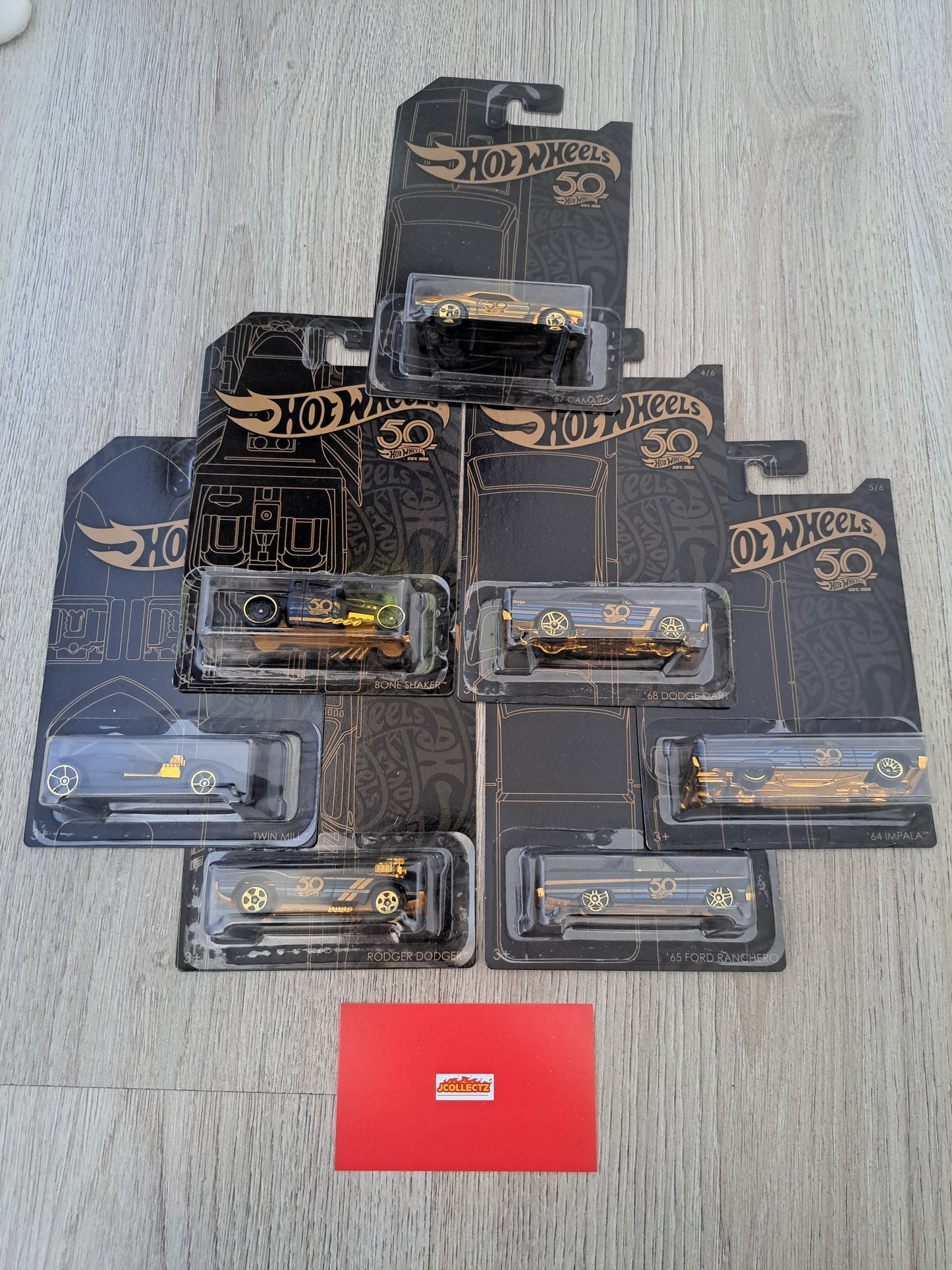 Hot Wheels Black & Gold Series Set of 7 with Chase