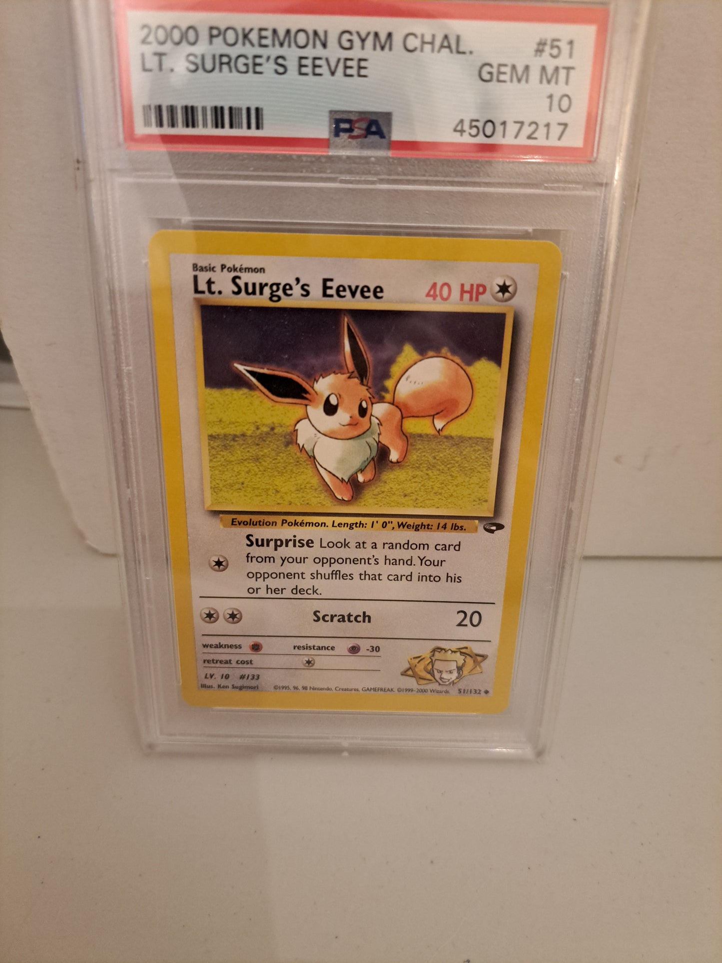 Lt Surge's Evee 1st Edition Psa 10