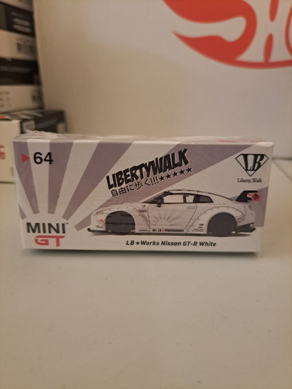 Mini Gt LB-Works Nissan GT-R White #64