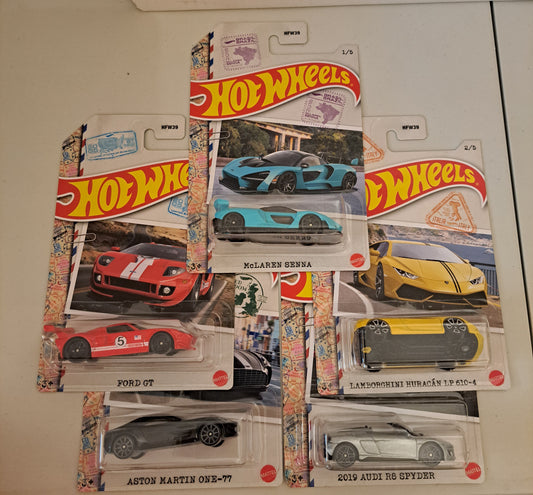 Hot wheels passport set of 5