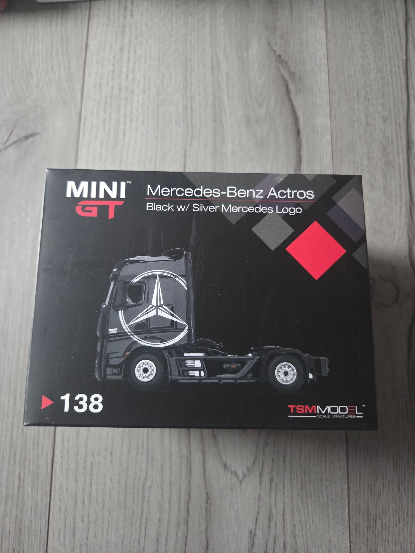 Mini Gt Mercedes Benz Actros black w/ silver Mercedes logo #138