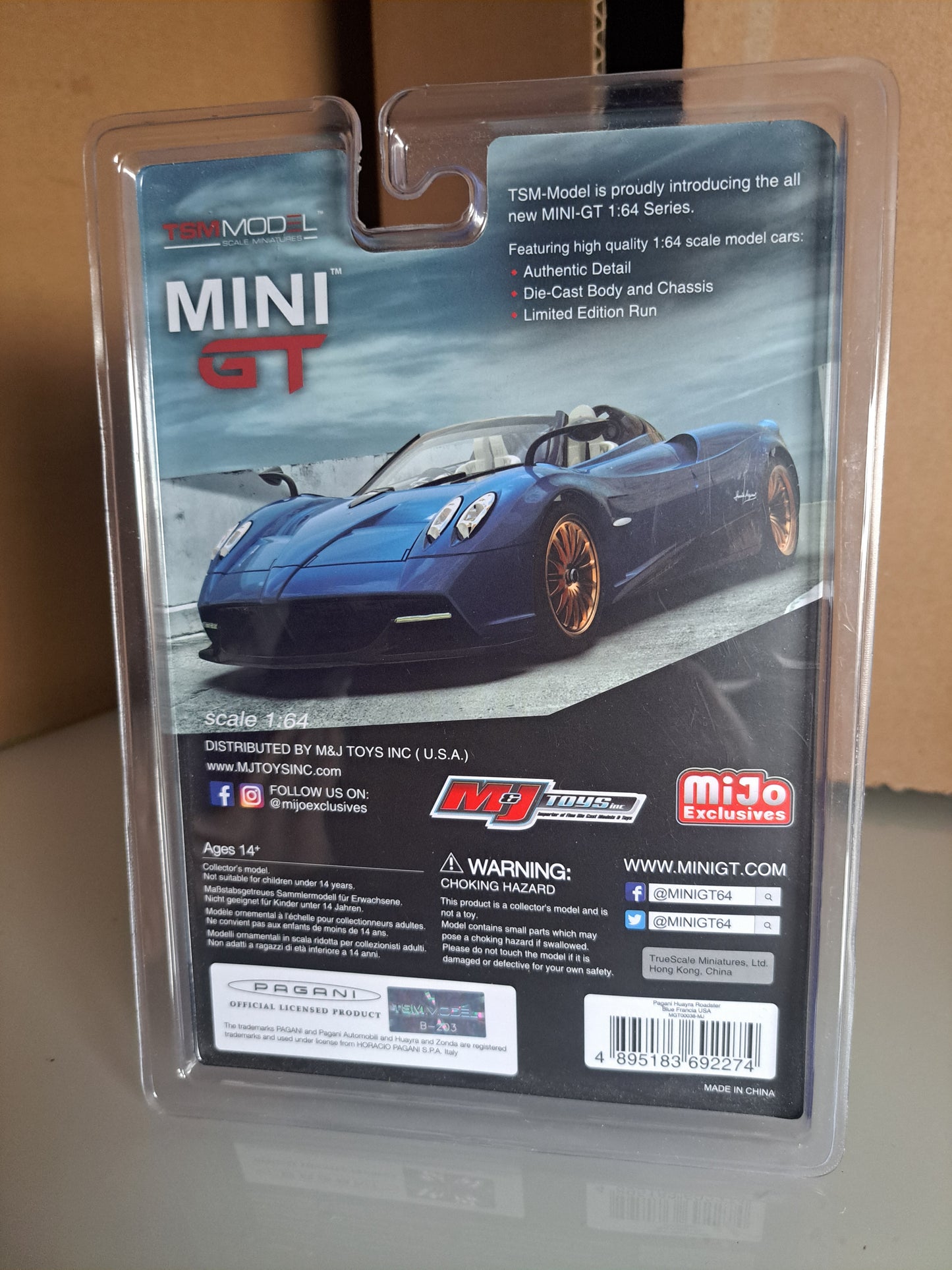 Mini Gt Pagani Huayra Roadster *Blister Card * 1 of 4800