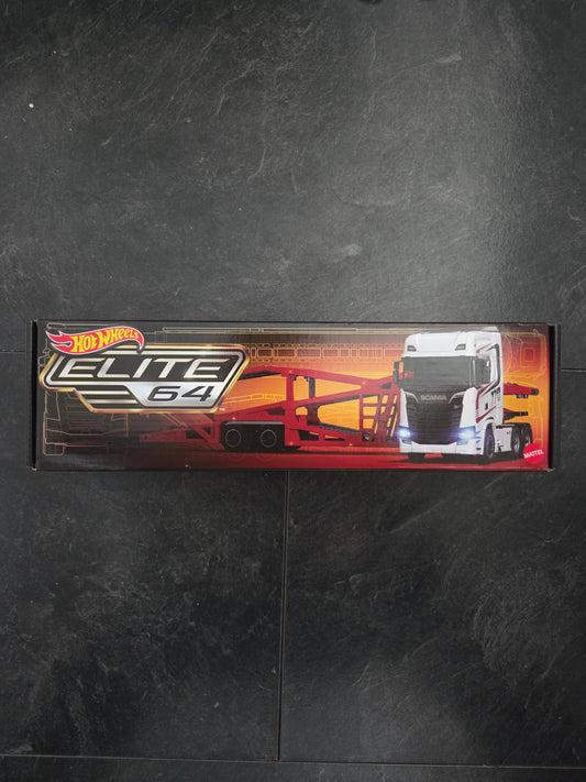 Hot Wheels Scania 770S RLC Elite 64 Truck & Trailer Car Transporter