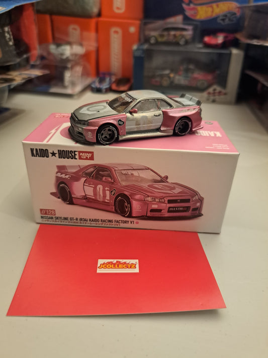 Kaido House/Mini Gt Nissan Skyline GT-R R34 Kaido Racing  Factory *Chase*