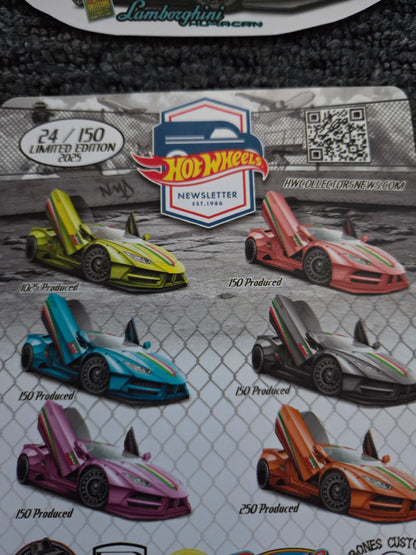 Hot wheels lamborghini newsletter set of 6 matching number set.