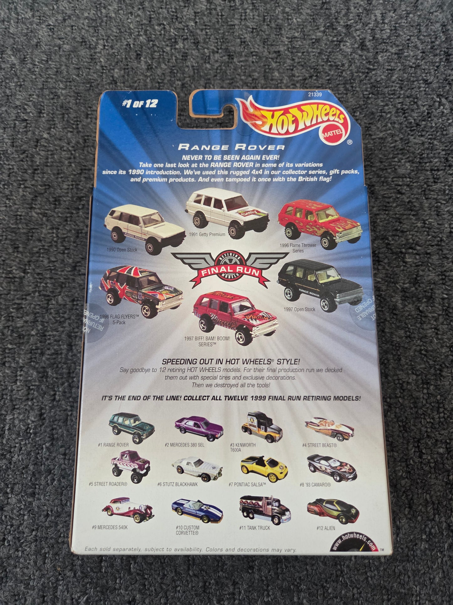Hot Wheels 1999 Final Run Range Rover