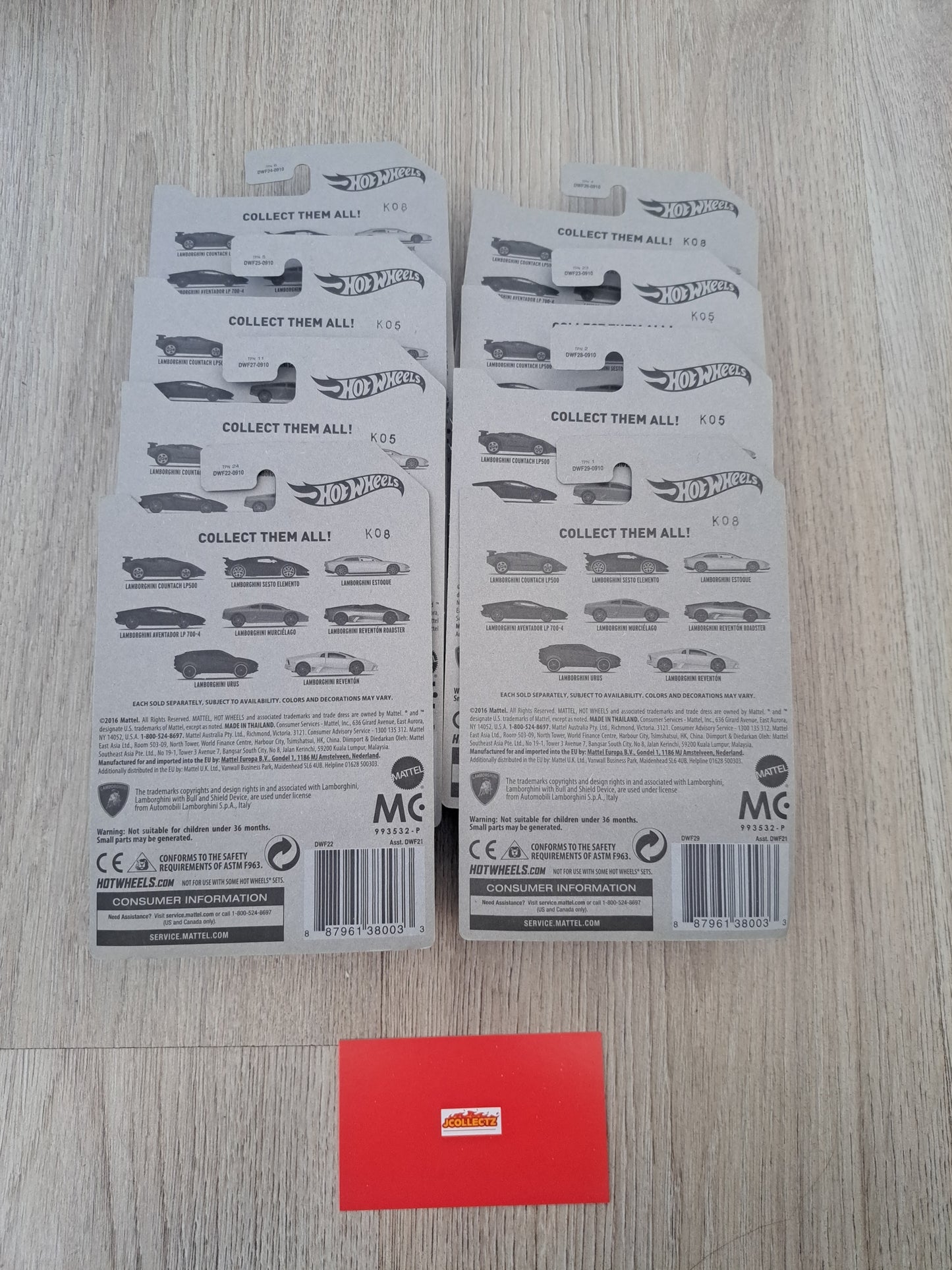Hot Wheels Lamborghini Set of 8