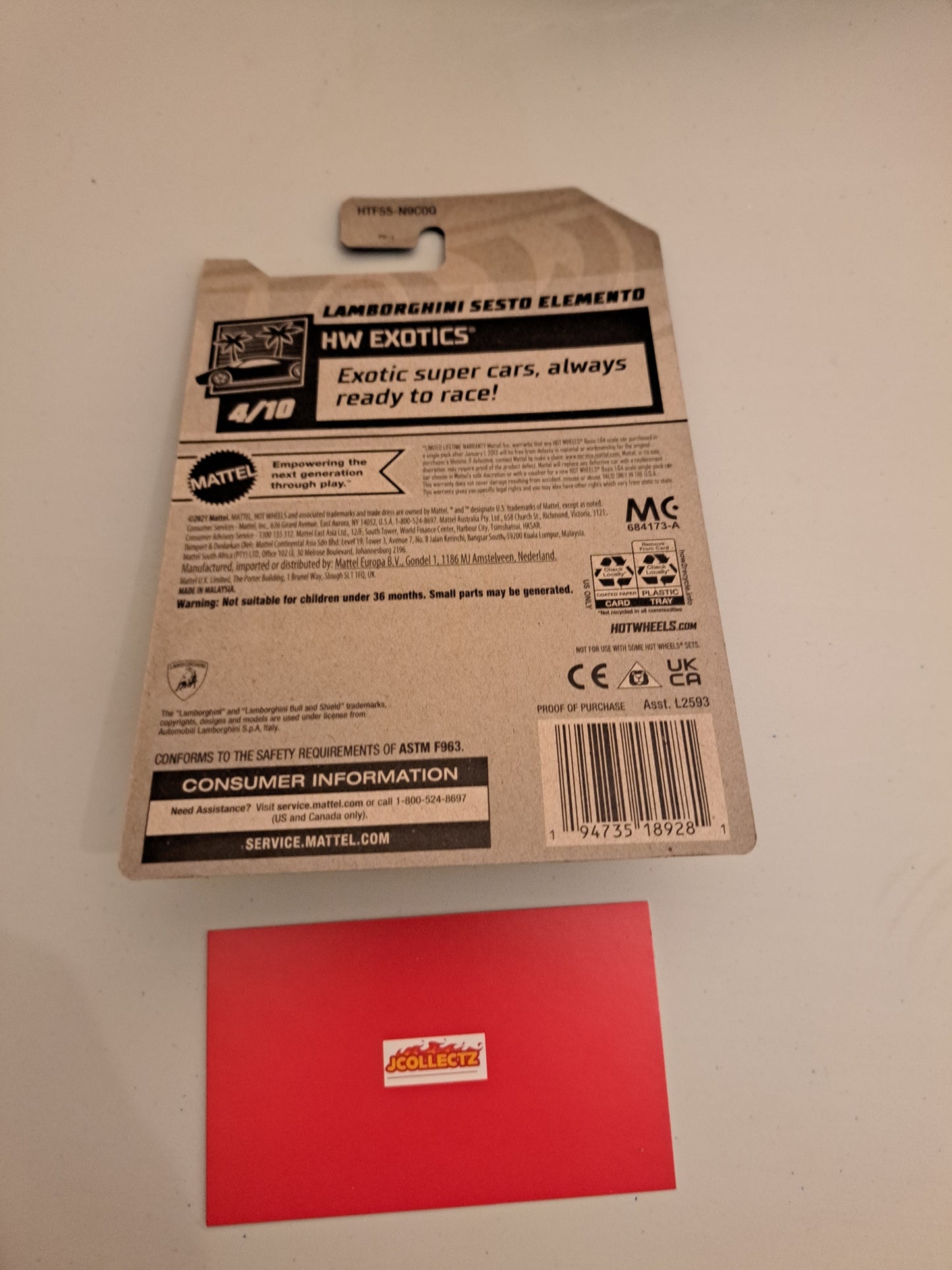 Hot Wheels Lamborghini Sesto Elemento *Zamac Exclusive *