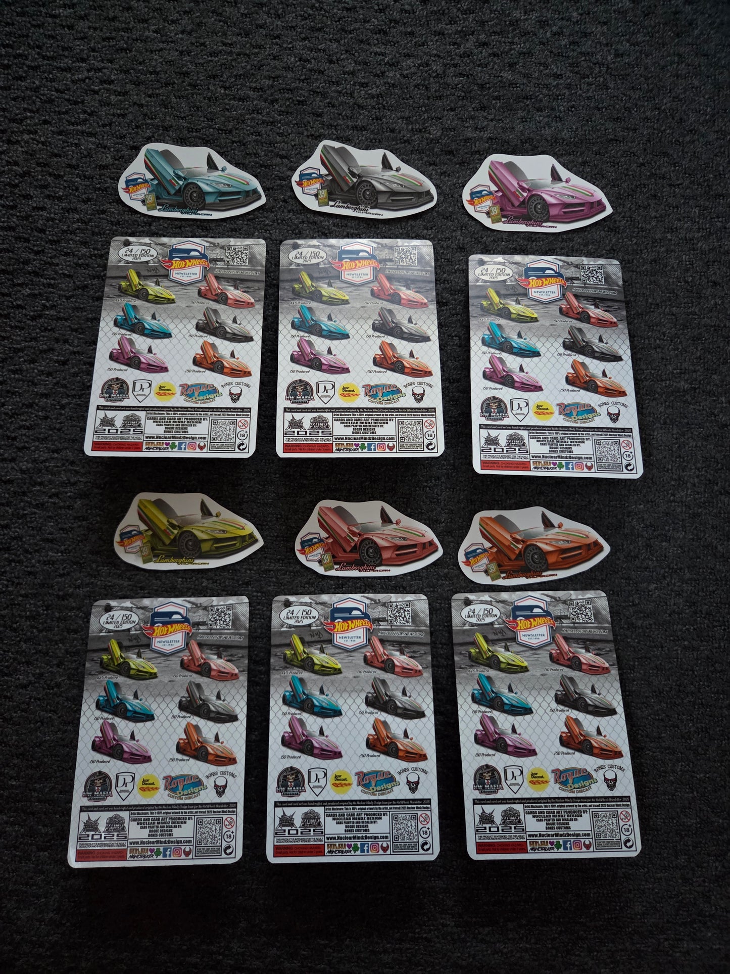 Hot wheels lamborghini newsletter set of 6 matching number set.