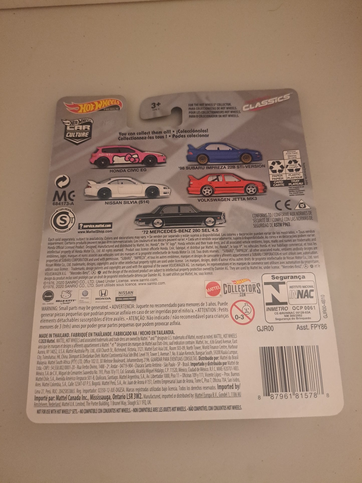 Hot Wheels Modern Classic Honda Civic Hello Kitty