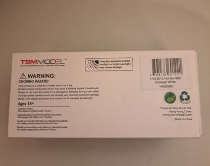 Tsm Model Honda Nsx Concept  White 1/43 Scale