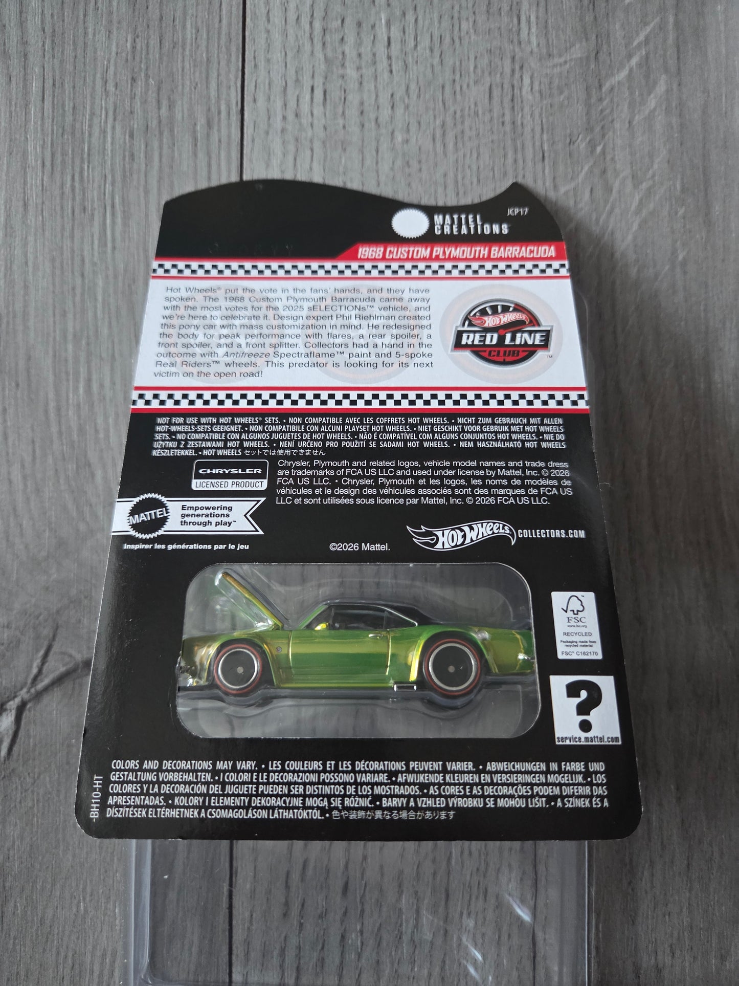 Hot Wheels Redline Club 1968 Custom Plymouth Barracuda