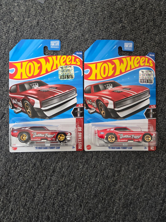 Hot Wheels Super Treasure Hunt Factory Sealed 71 Mustang Funny Car + Normal Verison