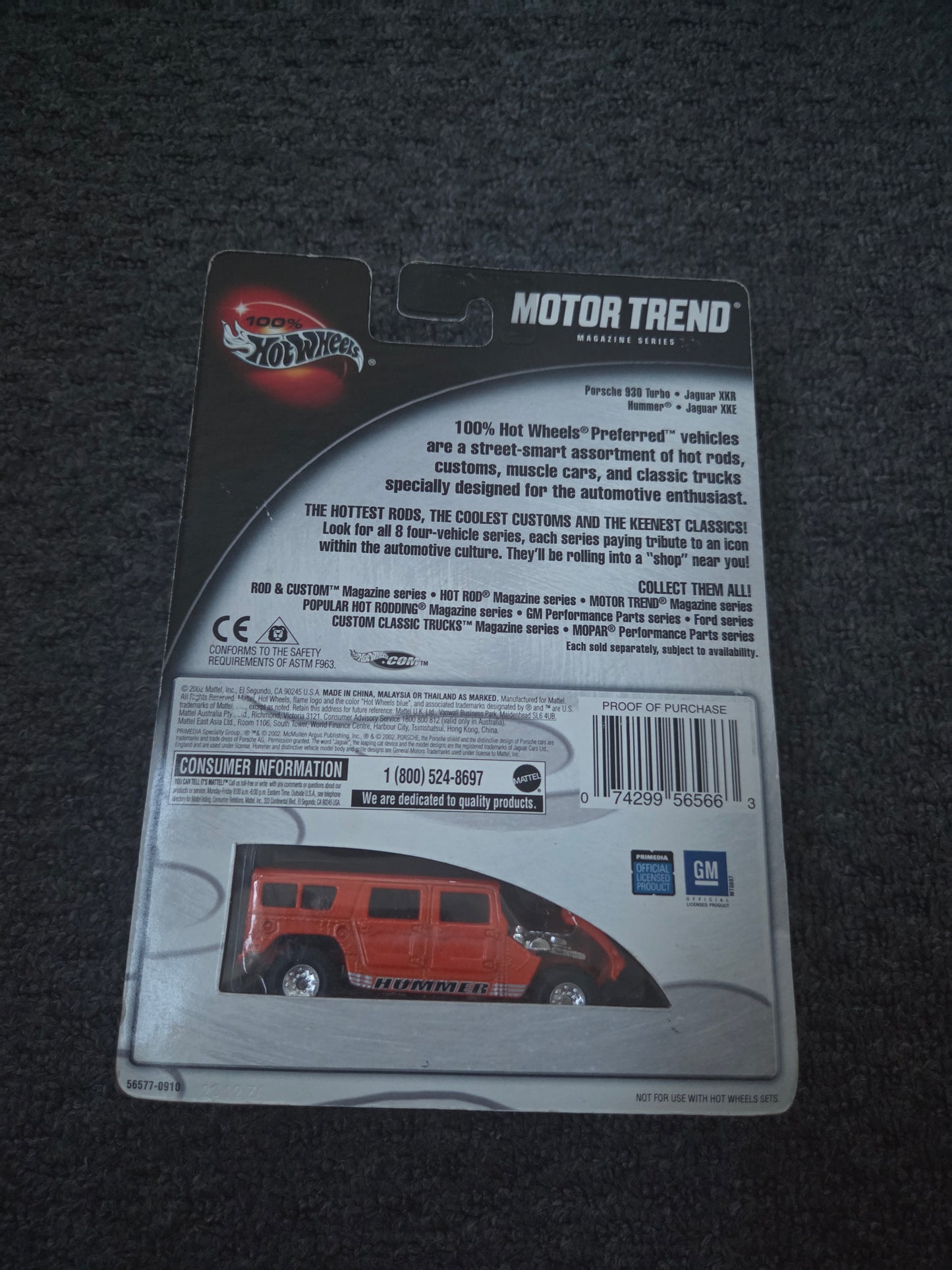 Hot wheels 100% motortrend  hummer