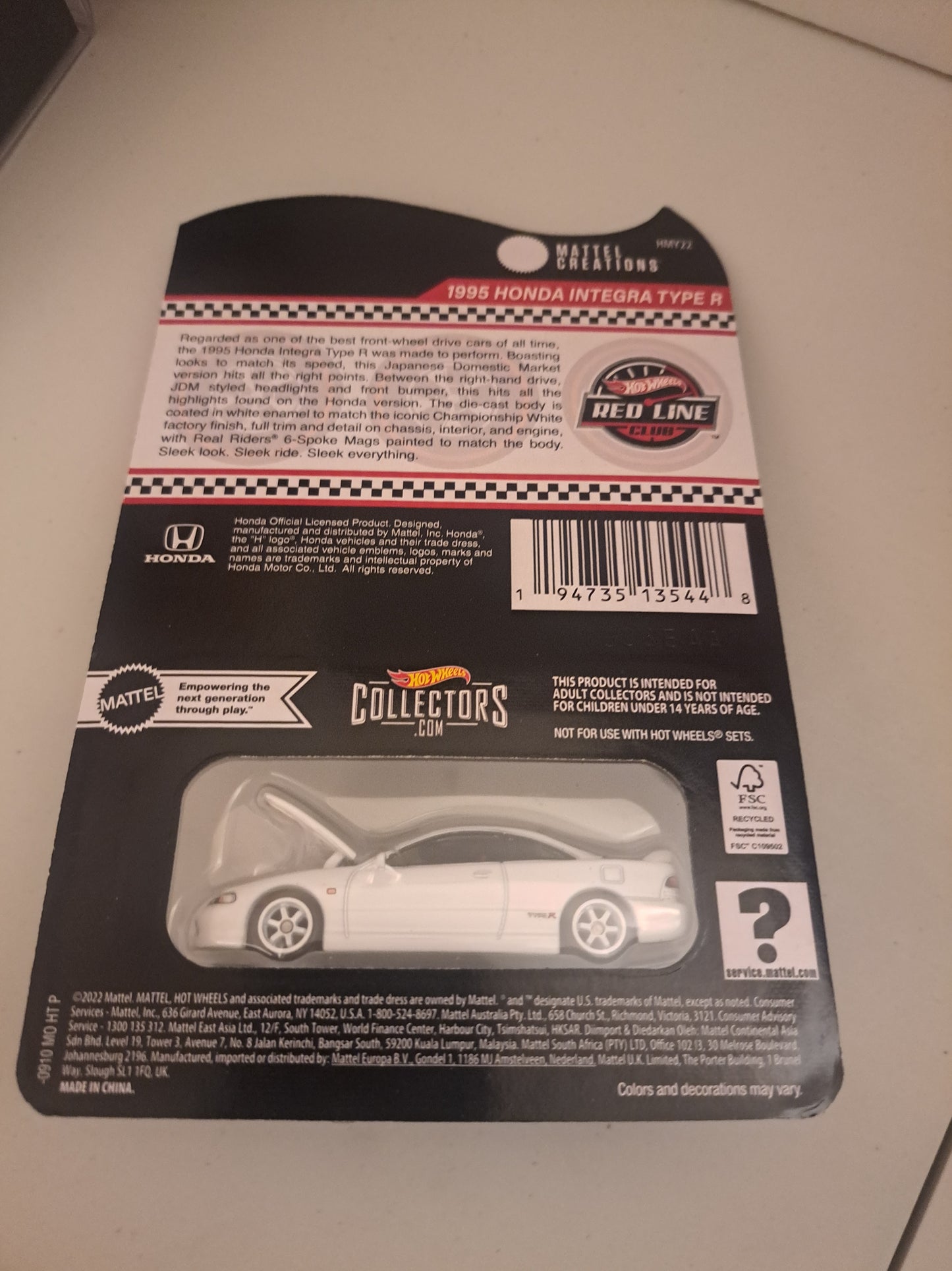 Hot Wheels Rlc  1995 Honda Integra Type R