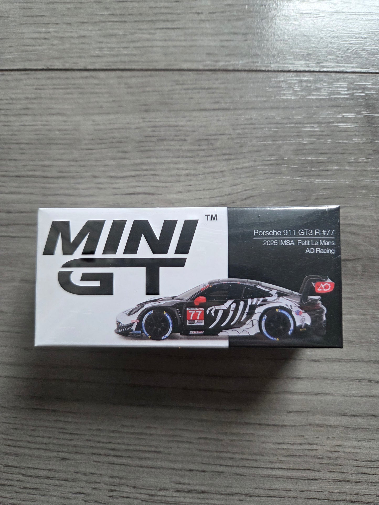 Mini Gt #1143 Porsche 911 Gt3 R #77 2025 petit le mans ao racing