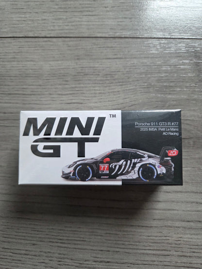 Mini Gt #1143 Porsche 911 Gt3 R #77 2025 petit le mans ao racing