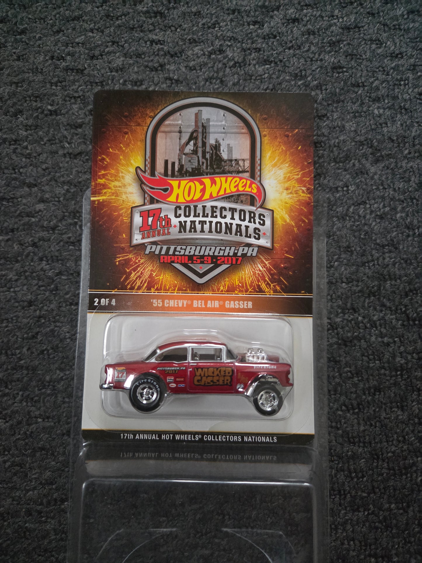 Hot wheels 17th collectors nationals 55 chevy bel air gasser #473/2800