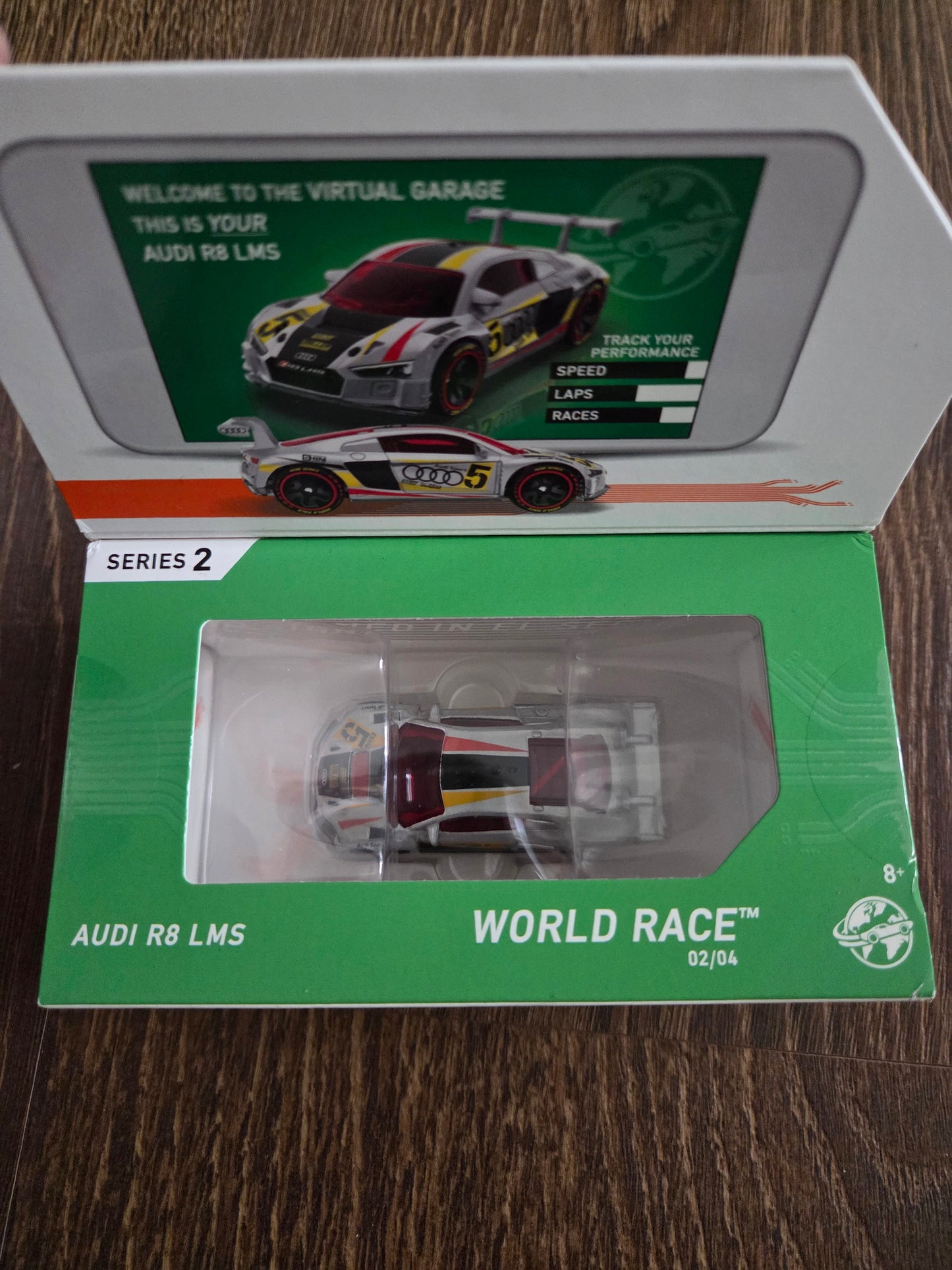 Hot wheels id Audi R8 Lms world race white