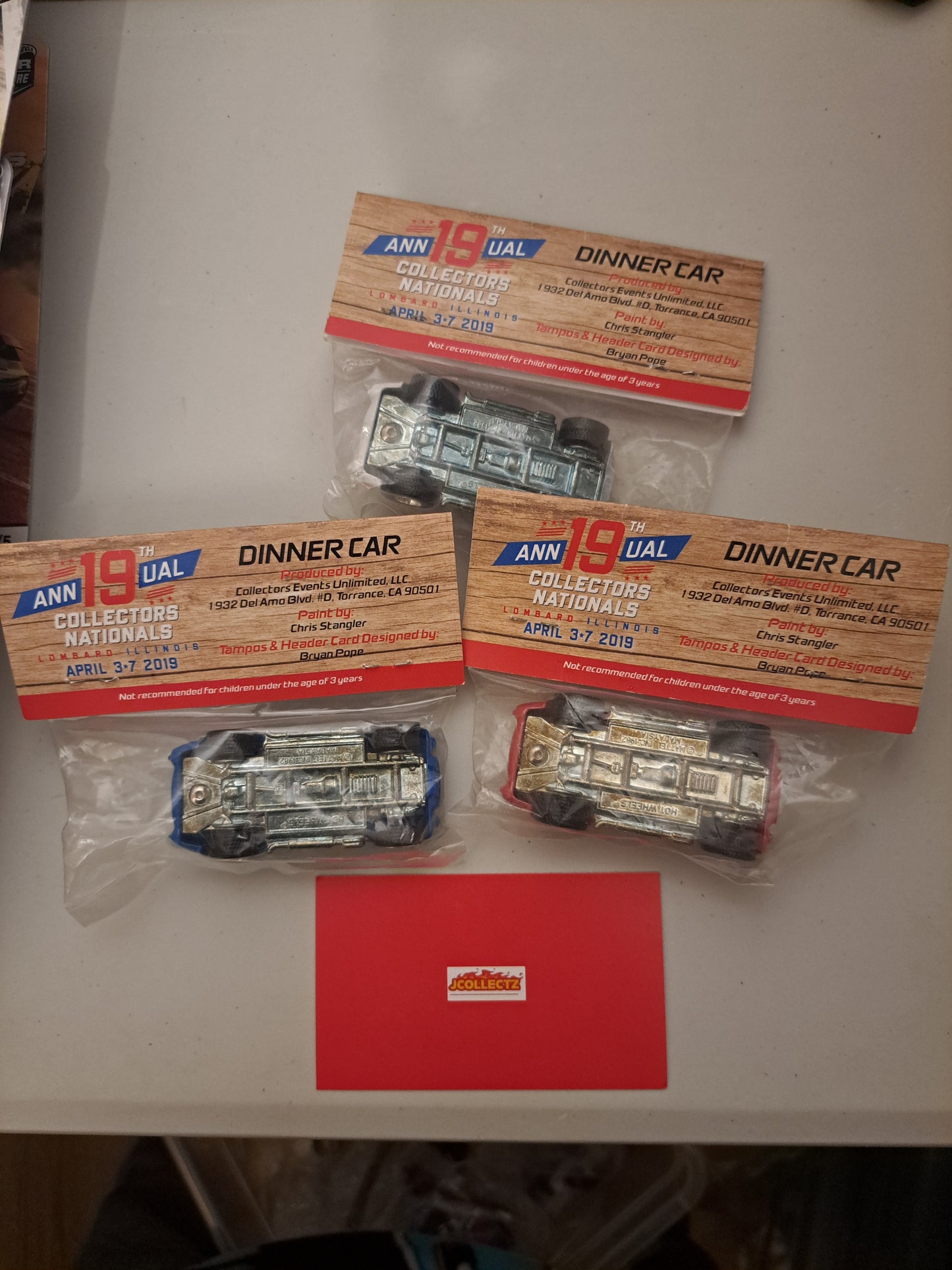 Hot Wheels Cobra  Nationals Convetion Dinner Baggie Cars Set of 3.