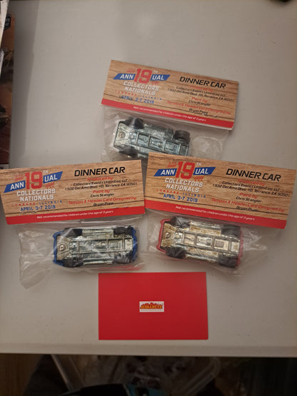 Hot Wheels Cobra  Nationals Convetion Dinner Baggie Cars Set of 3.