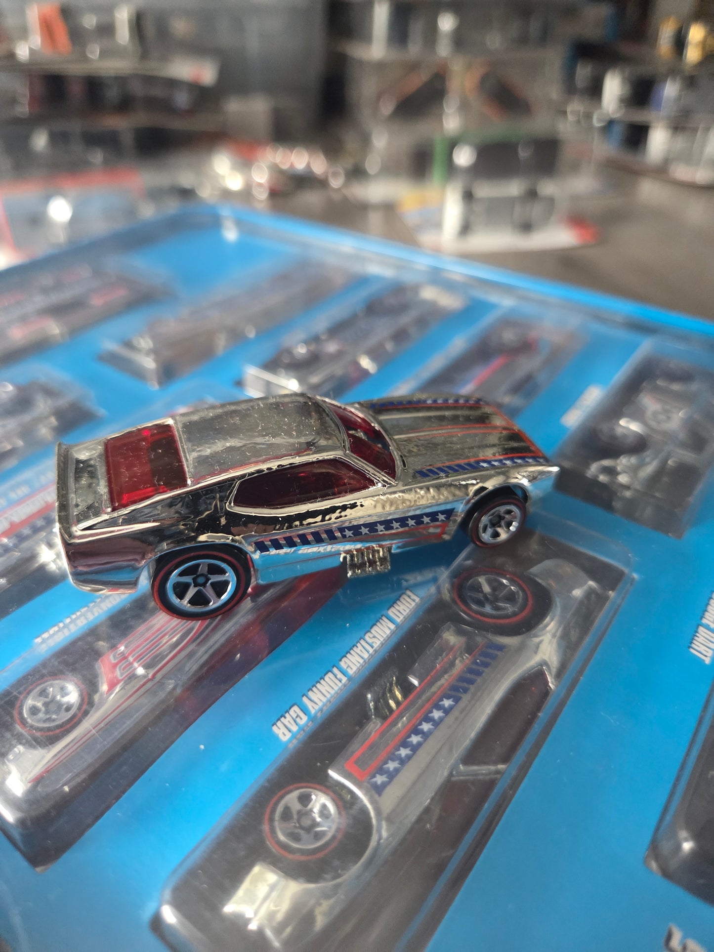 Hot wheels ford mustang funny car super chrome *loose*