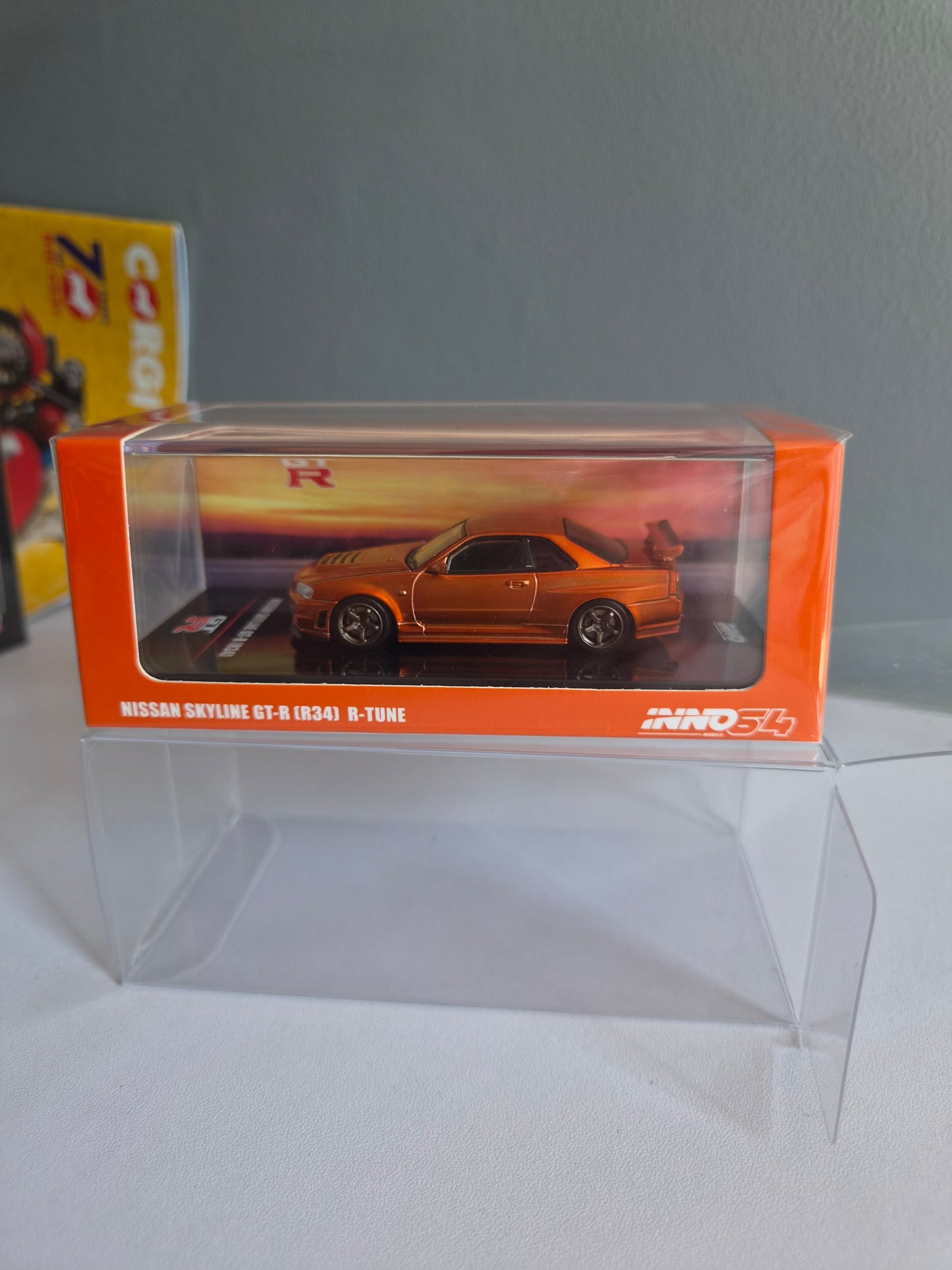 Inno 64 Nissan Skyline gtr R34 R Tune orange metallic