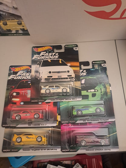 Hot Wheels Fast & Furious Boxset of 5 *Rx7 Has Hairline Crack*