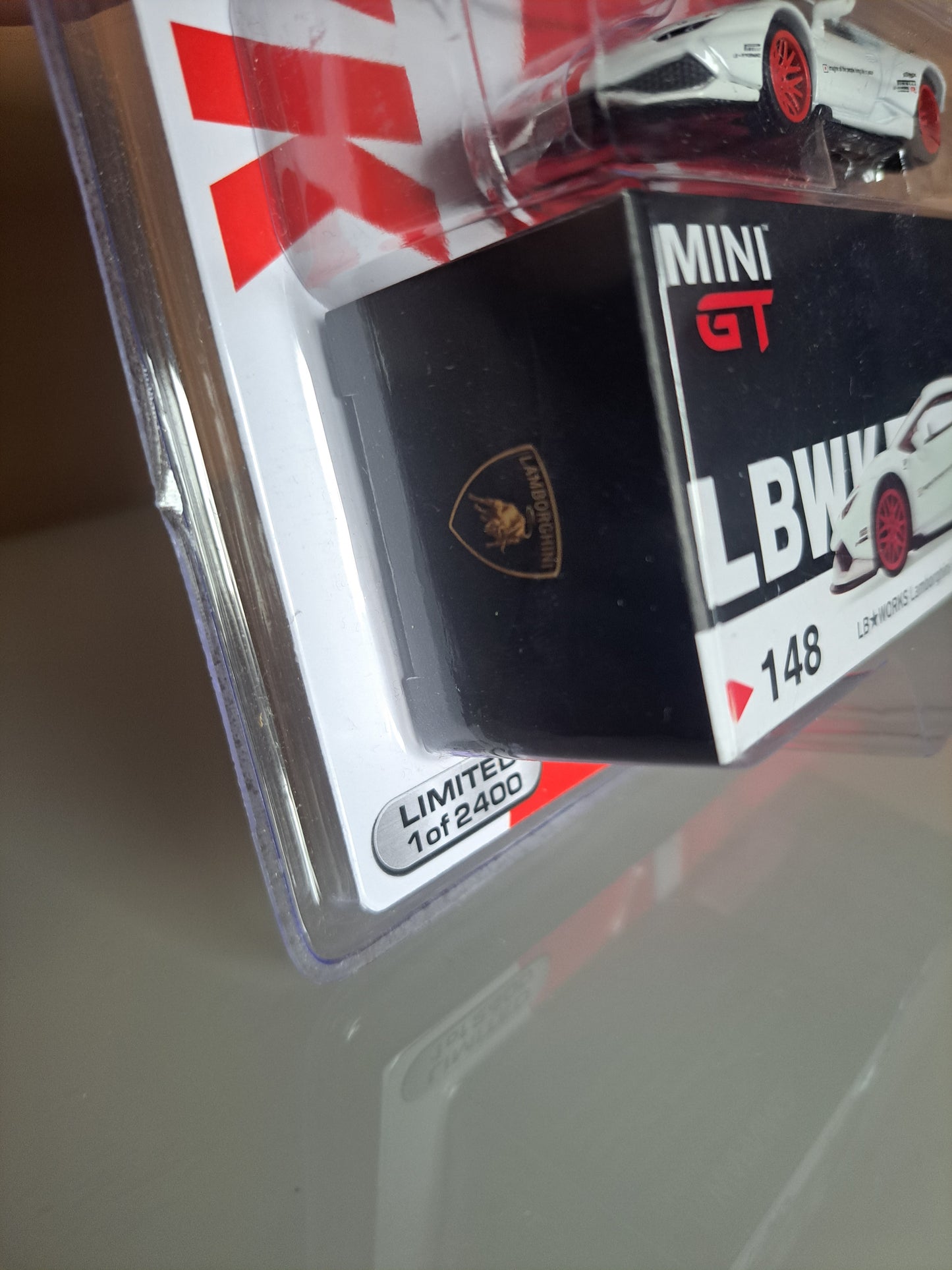 Mini Gt LB-Works Lamborghini Huracan White/W Red Stripe *Blister Card * 1 of 2400*