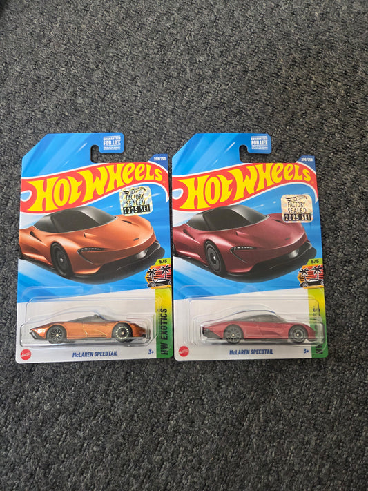 Hot Wheels Super Treasure Hunt Factory Sealed  Mclaren Speedtail + Normal Verison