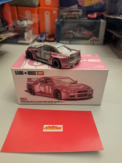 Kaido House/Mini Gt Nissan Skyline GT-R R34 Kaido Racing  Factory *Chase*