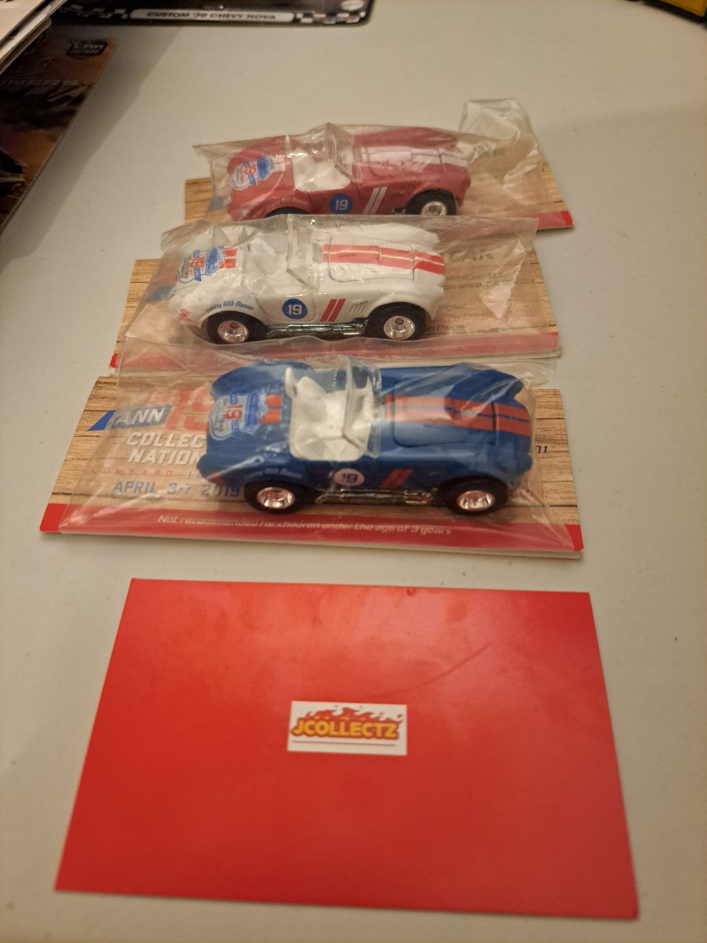 Hot Wheels Cobra  Nationals Convetion Dinner Baggie Cars Set of 3.