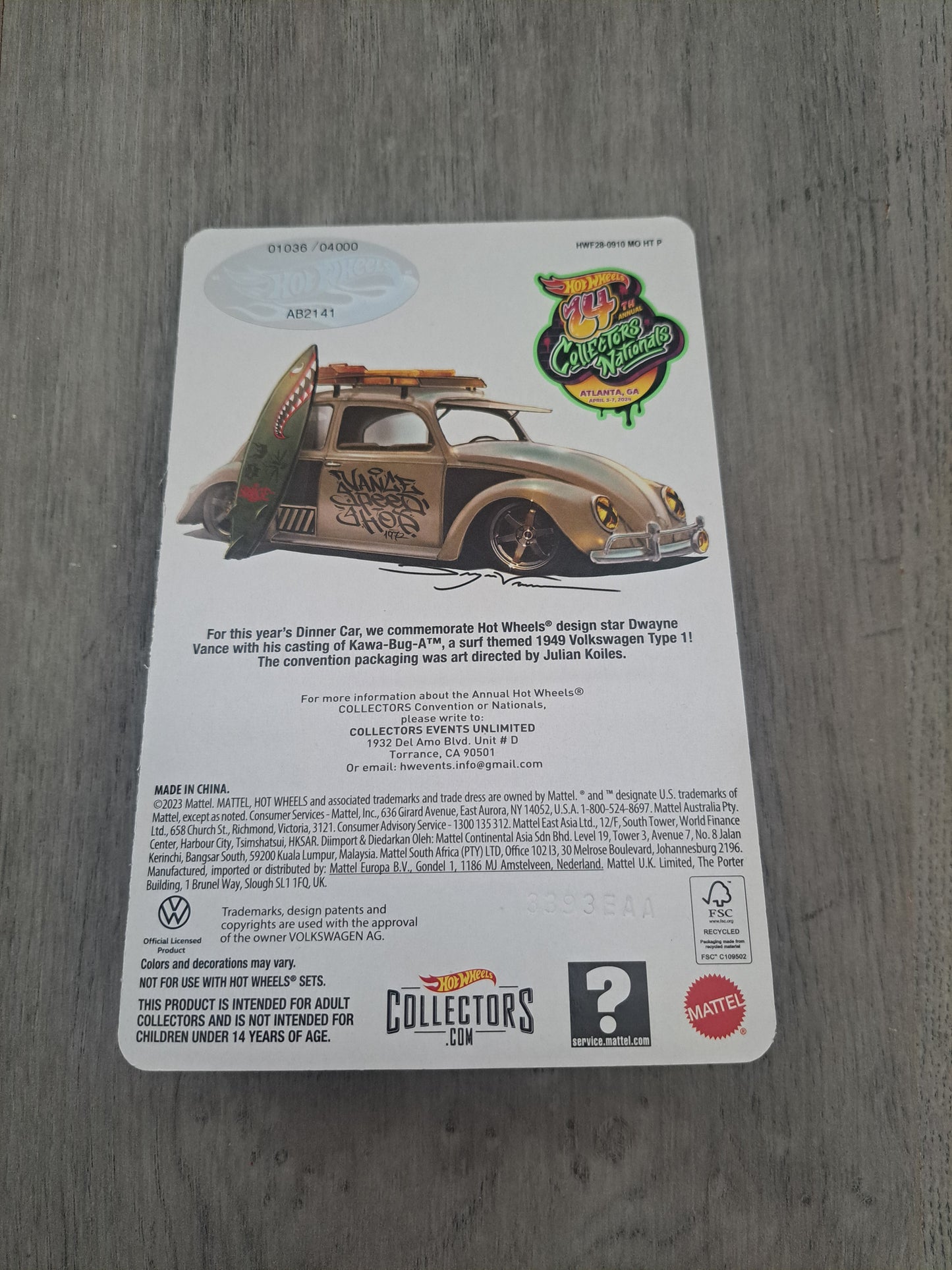 Hot Wheels Convention Kawa Bug A  *Dinner Exclusive *