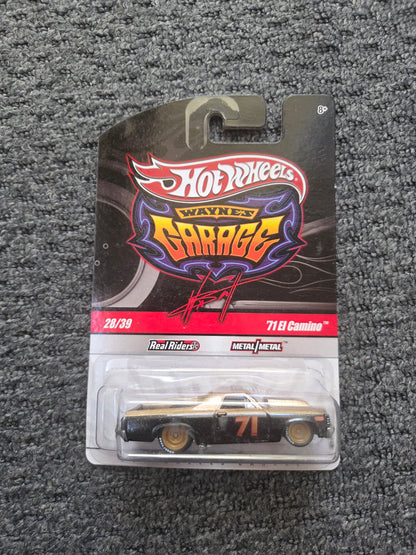 Hot wheels waynes garage 71 el camino premium real rider