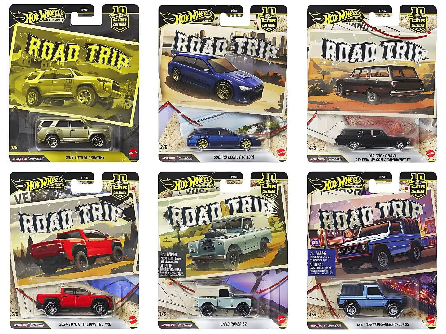 Hot wheels Premium Road Trip Sealed Case of 10 *Pre Order*